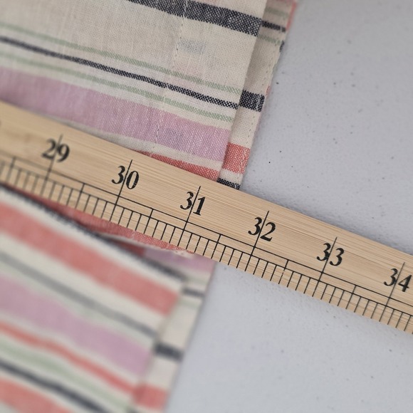 Duluth Trading Co Hemp Organic Cotton Striped Button Down Shirt Womens XL Pink - Picture 10 of 10